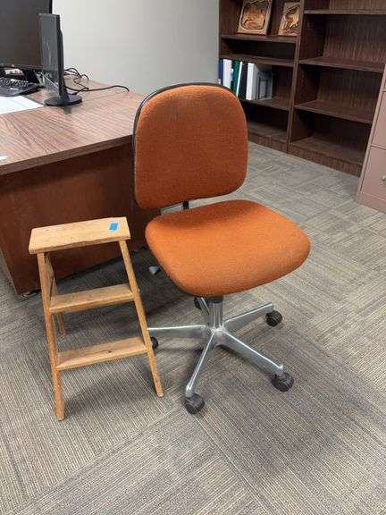 Steno chair and wood step stool image