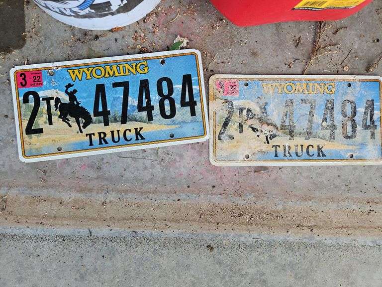 Pair of Wyoming License Plates image
