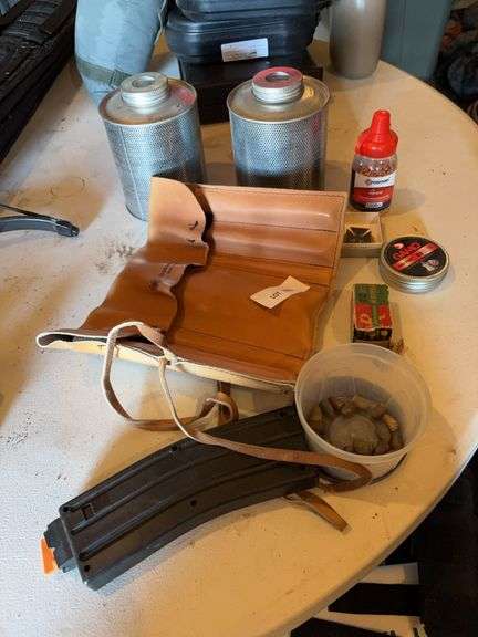 Lead BB's, clip, .22 ammo, Spyderco knife sharpener, Crossman steel BBs image