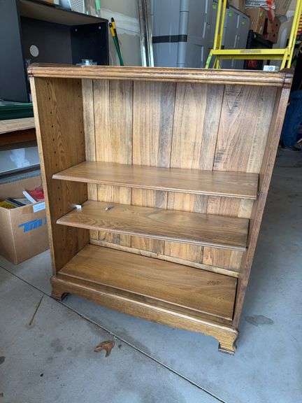 33" antique oak bookcase w/ adjustable shelves image