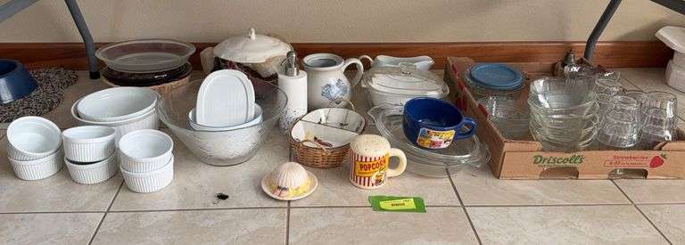 Glasses, bowls, CorningWare, Pfaltzgraf, casserole dishes etc... image