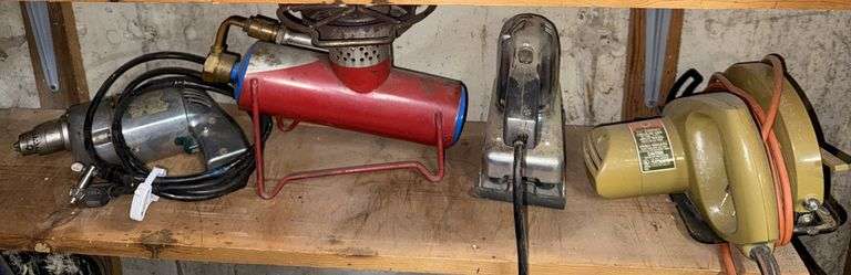 Circular saw, drill, sander and mapp gas tank stove image