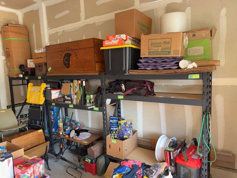 Pallet style shelving (3) 19 x 66 uprights, (14) 60" crossbars NO CONTENTS DO NOT COME EARLY image