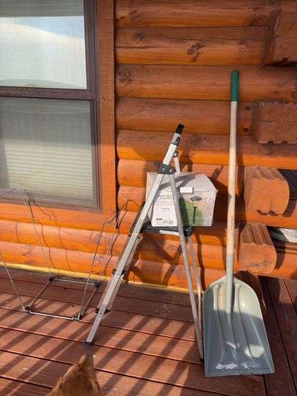 Shovel, Oathway lights, ladder (broken top), metal frame image
