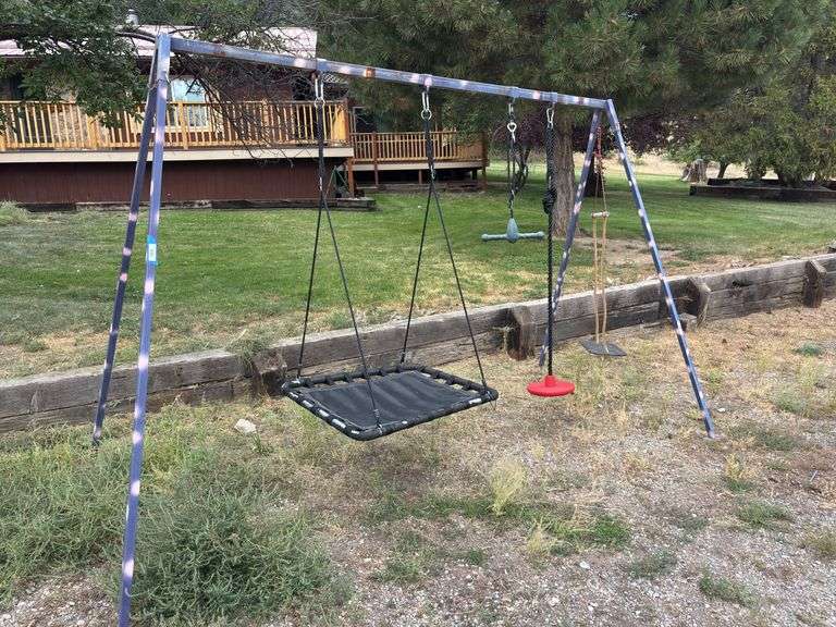 Metal frame swing set image