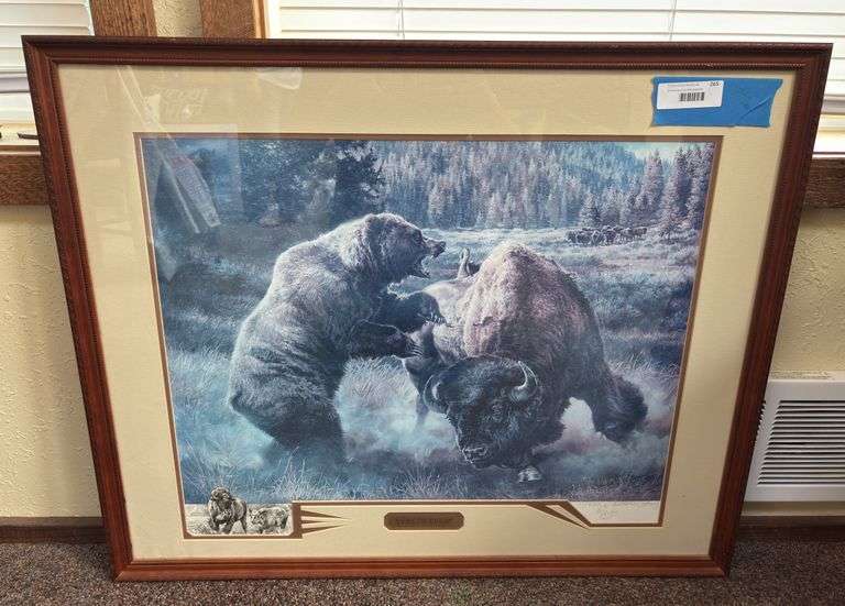 “Duel of Kings” remarqued artist proof by Barbara Peets 11 of 400 framed size 32 x 26 image