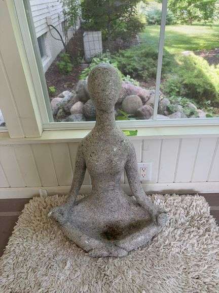 Approx 26” tall woman in yoga pose  resin? image