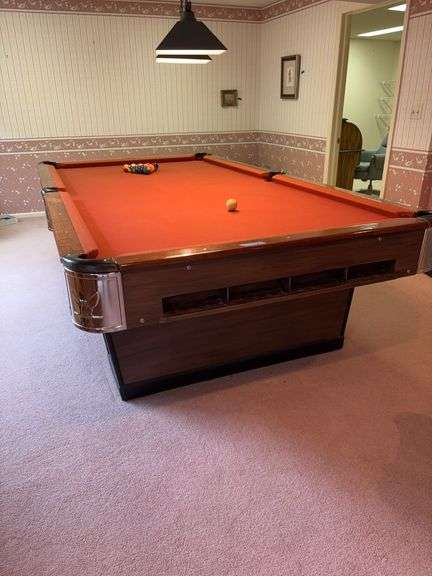 A. E. Schmidt Co Pool Table, 110x60, leather pockets, buyer is responsible for removal-no stair carry image