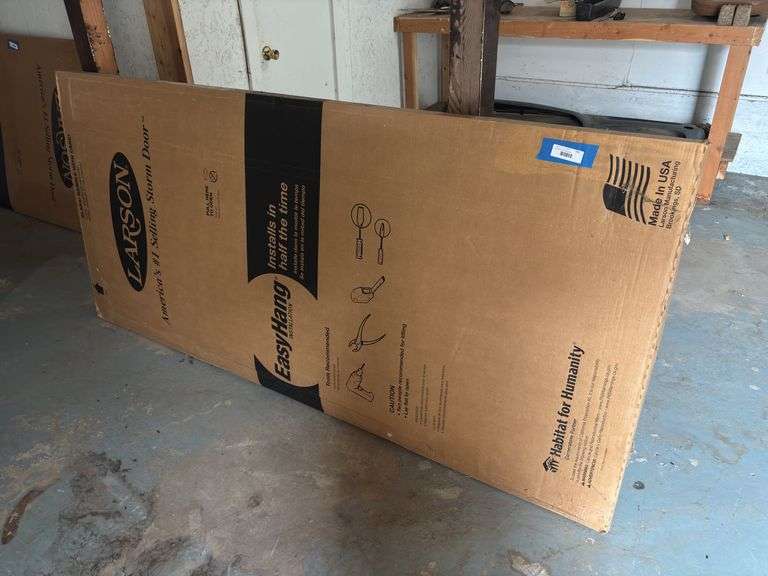 Brand new Larson storm door 36 x 80 White with mid view window - see label in photos image