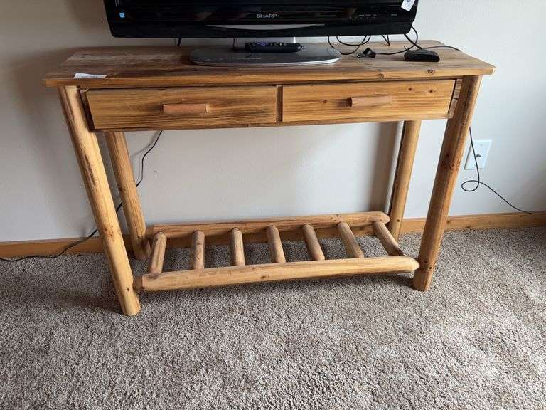 Log TV stand 42x14x39 image