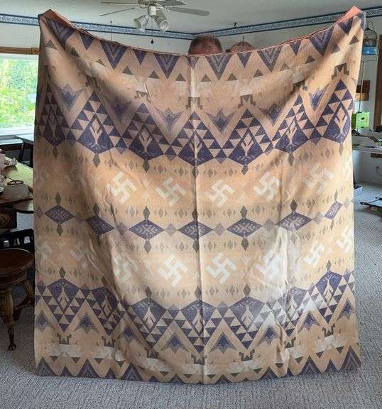 72x66 Native American design camp blanket, Beacon?? image