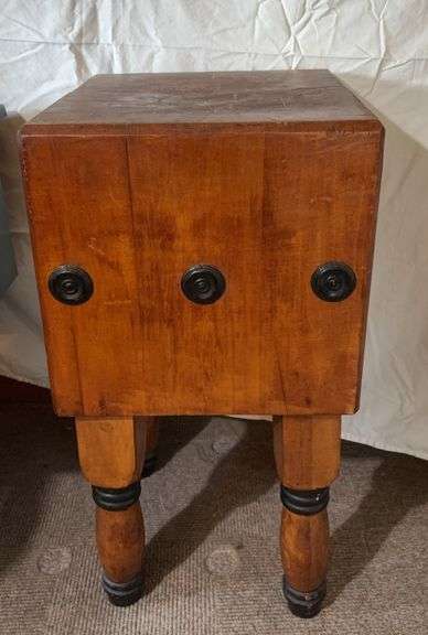 17x19x35H solid wood butcher block image