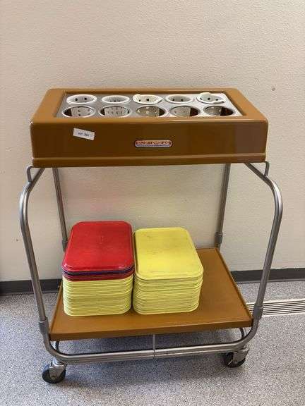 Silverware and tray rack on rollers-all contents image