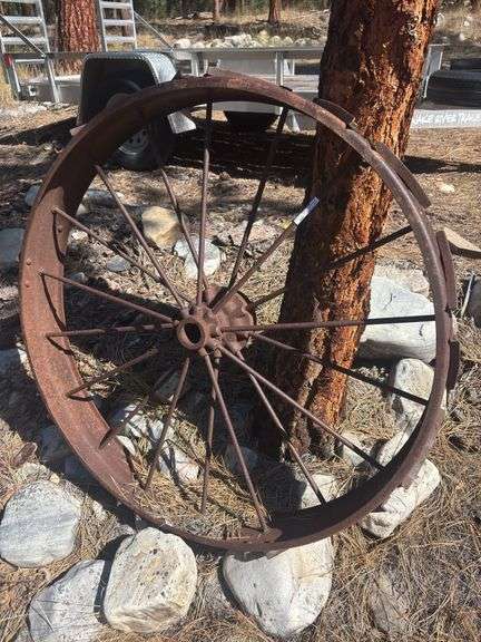 Large antique steel wheel image