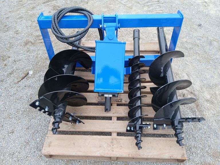 Skid Steer Auger Mower King, SSECAG-Y With 3 Bits, 6in, 12in, 14in, SOLON image