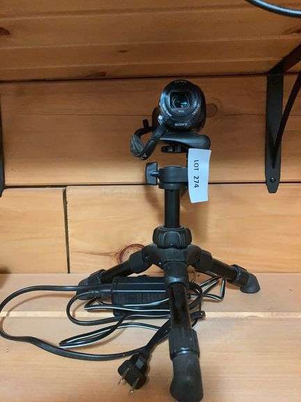 Sony Handycam on tripod image