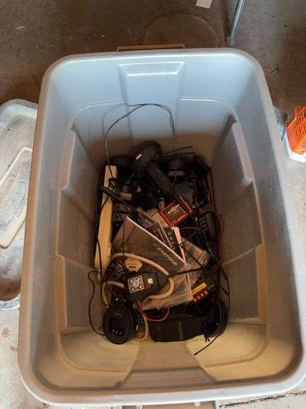 Radios/parts in blue tote image