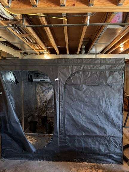 Top Grow Canvas Green house with lights 93”x93” x 79” high- buyer will need to disassemble to remove image