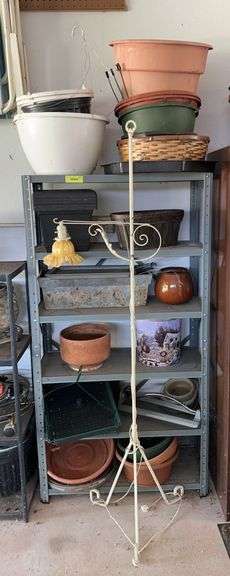 30" metal shelf and planters image