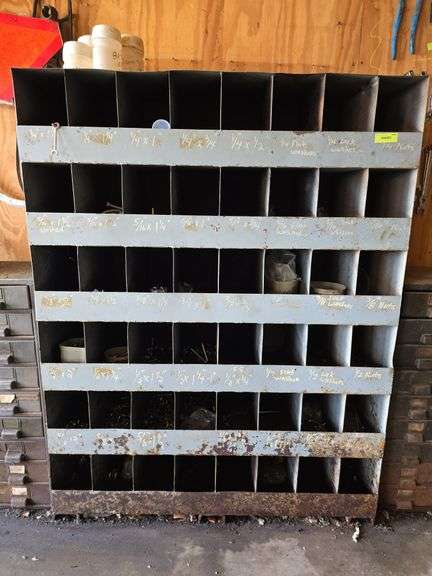 16x48x62 48 hole metal storage cabinet and contents image