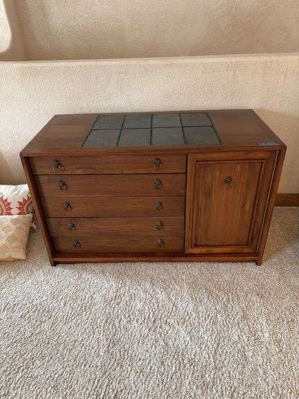 Five drawer cabinet with Lion handles and ceremic top 44x 21 1/2 x 26 image