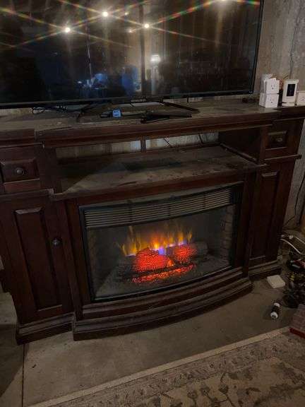 Free standing fireplace 64x19x43, with remote, working-bring help to move image