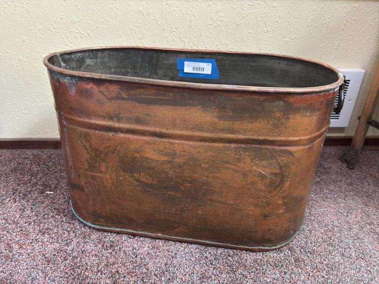 Antique copper boiler image