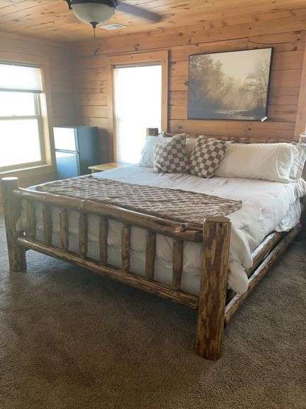 King log bed, includes entire bed and bedding -stair carry bring help to move image