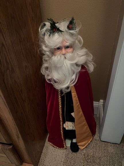 30” tall jointed porcelain Santa image