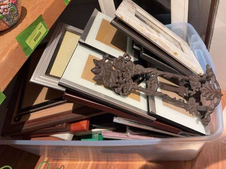 Tote full of picture frames of all sizes! image