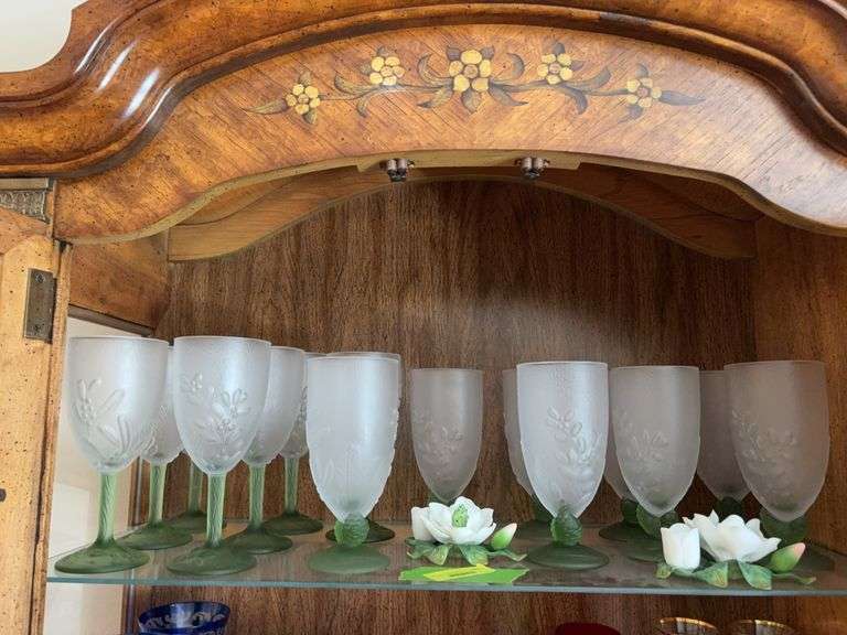 Pfaltzgraff stemware and two bone china candleholders image