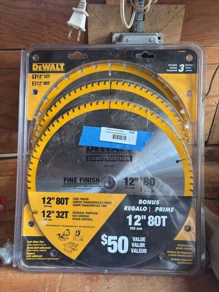 DeWalt 12 inch set of three blades new in package image