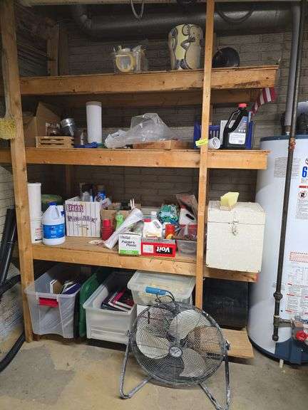 Crafting supplies, notebooks, binder sheet protectors, fan, paints, rubber gloves, etc... image