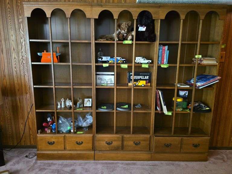 3 matching hard rock maple bookcases 10D x 30L x 80H NO CONTENTS image