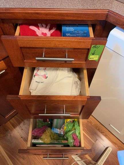 Kitchen necessities includes bags, towels, sponges, etc image