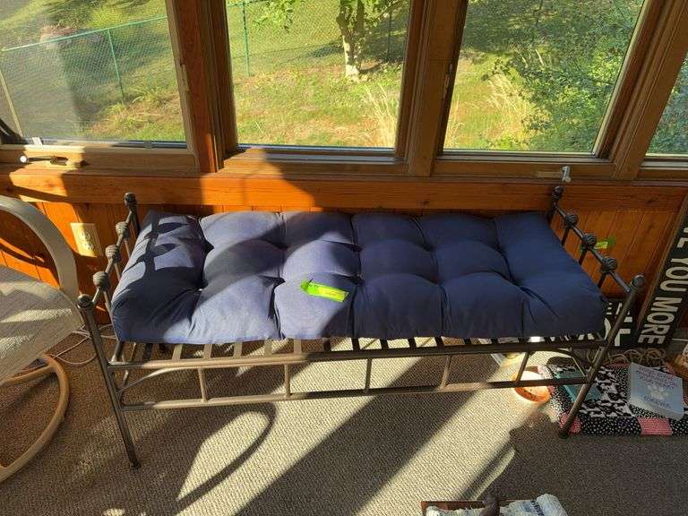 50L x 24H iron bench w cushion image