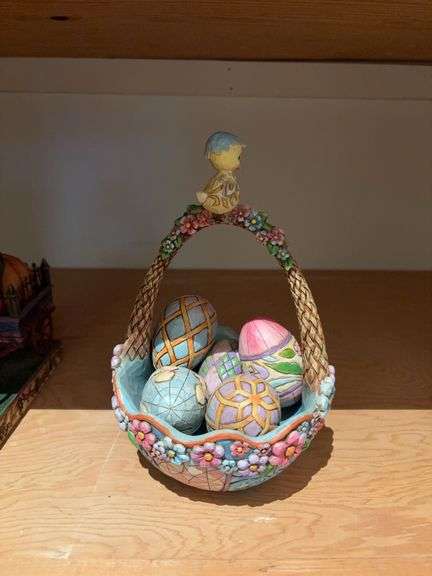Jim Shore “Birdie Basket” with five eggs image