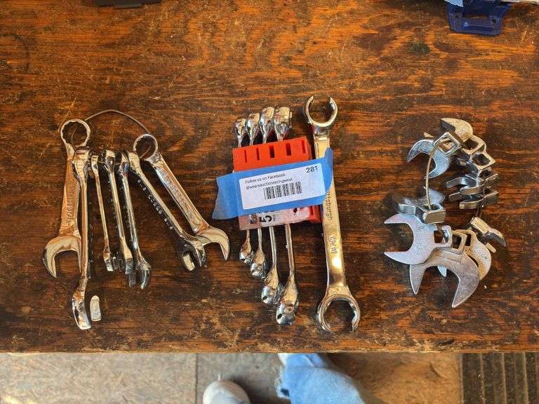 Craftsman crowfoot, Pittsburgh line wrenches, and Husky stubby wrenches image
