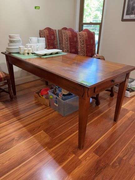 70x33 dining table with single drawer at end image