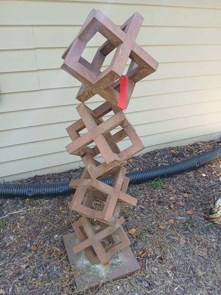 Approx 58” tall metal abstract yard art image