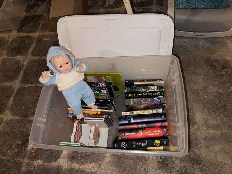 Young adult books and porcelain “Benjy” doll 1990 Limited Edition Tarko? Doll Co George, IA