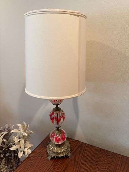 Art deco lamp w brass base image