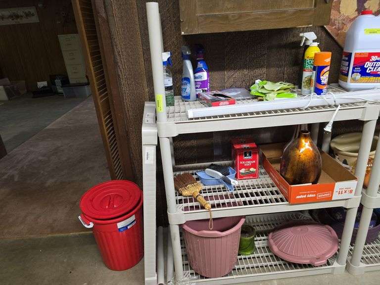 4 shelf plastic shelving unit 18D x 36L x 54H NO CONTENTS image