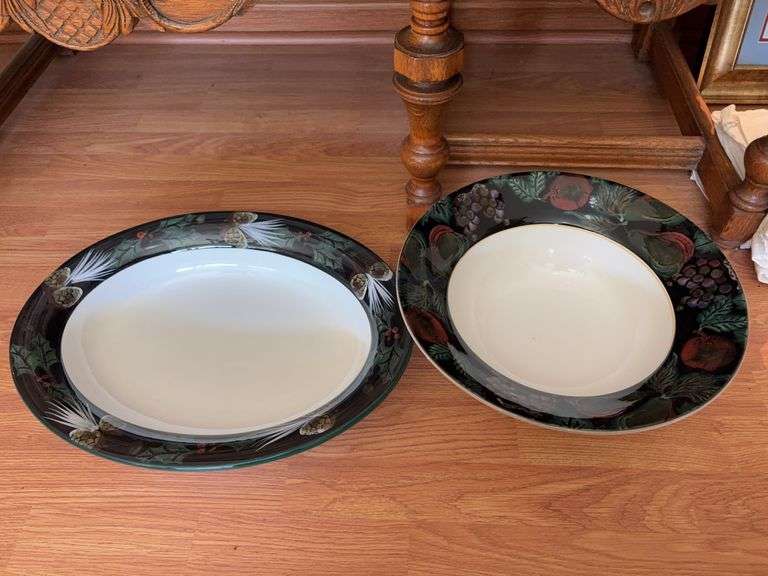 14R Made in Italy console bowl and Dansk oval console bowl 18” image