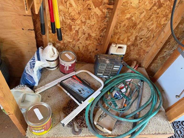 Hedge trimmers, loppers, step stool, log chain etc... image