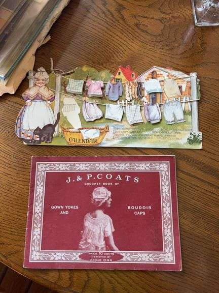 1930 laundry calendar, J&P Coats book image