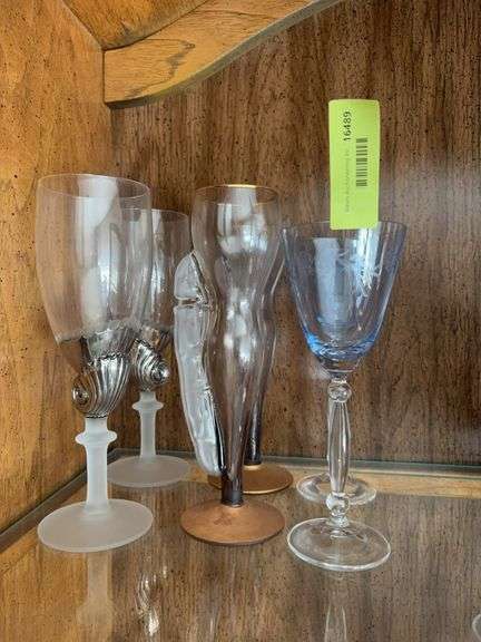 Stemware for three couples, everyone gets their own matched pair image