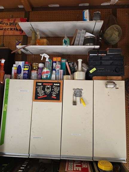 Garage fluids of EVERY kind, shrink wrap, rubber gloves, power inverter image