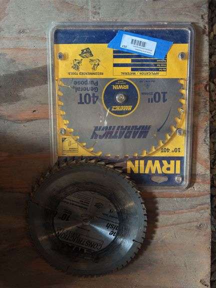 10 inch Irwin new in package sawblade plus a few other used sawblades image