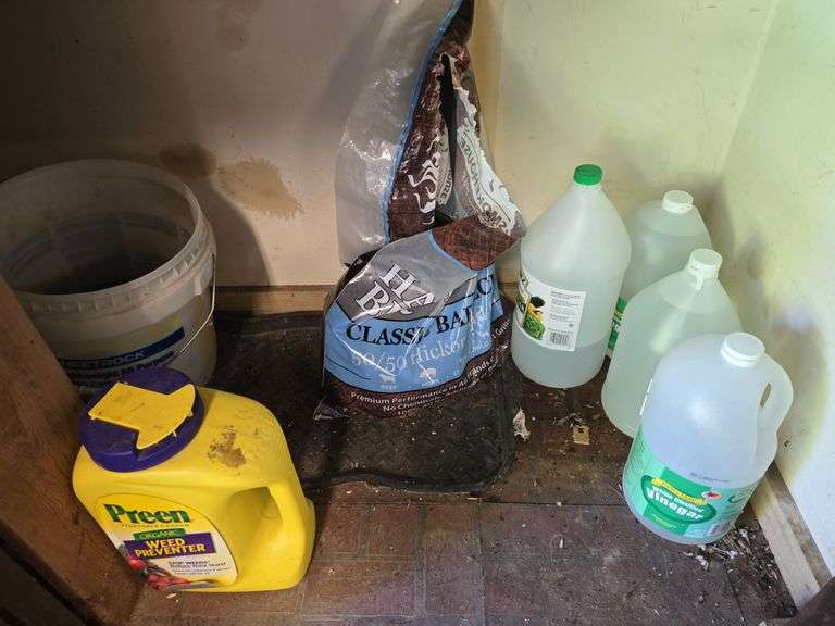 Vinegar, bleach, deck wash, driveway salt etc image